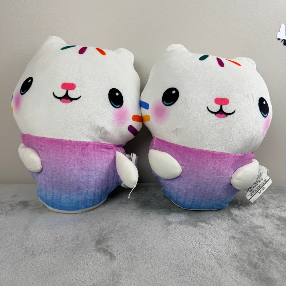 Gabbys Dollhouse Cakey Cat Plush Set of 2 Northwest Group White Purple Blue